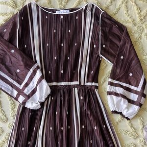 Vintage brown polka dot dress